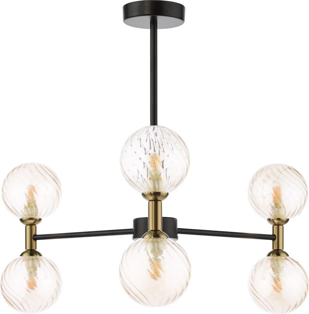 Dar Lighting modern mennyezeti lámpa takara matt fekete sárgaréz dartak0654-25