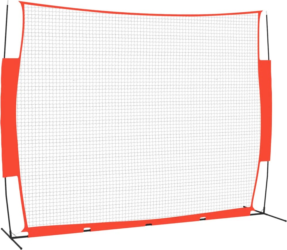 vidaXL piros és fekete acél és poliészter baseballháló 369x107x271 cm