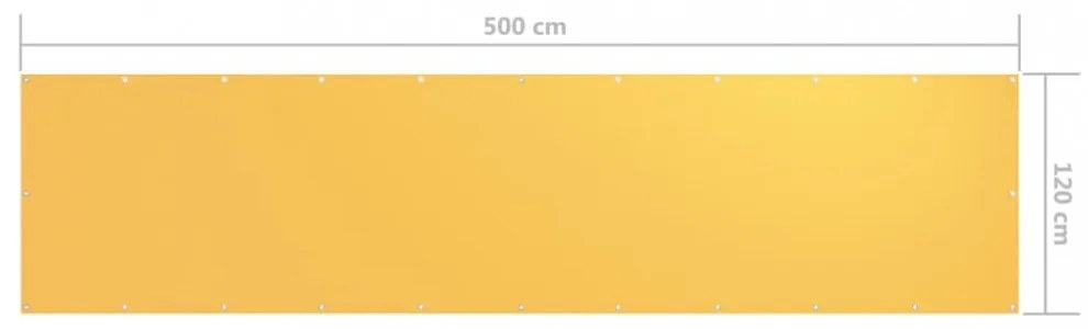 sárga oxford-szövet erkélyparaván 120 x 500 cm