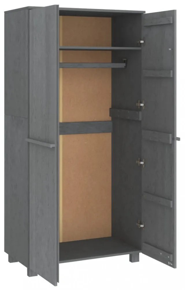 HAMAR sötétszürke tömör fenyőfa gardrób 89 x 50 x 180 cm
