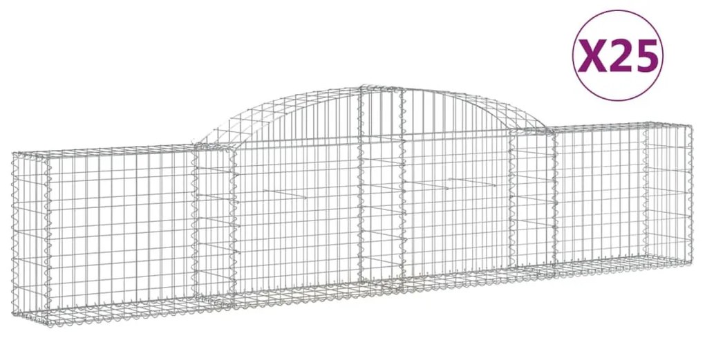25 db íves horganyzott vas gabion kosár 300x30x60/80 cm