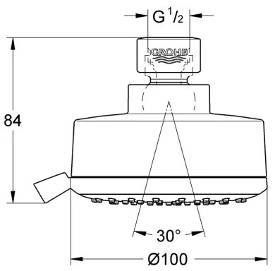 GROHE 27591001 - Zuhanyfej TEMPESTA COSMOPOLITAN 100 100 mm fényes króm