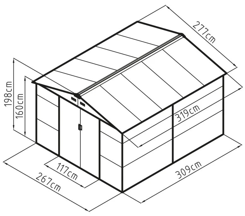 G21 GAH 884 kerti tároló - 277 x 319 cm, antracit