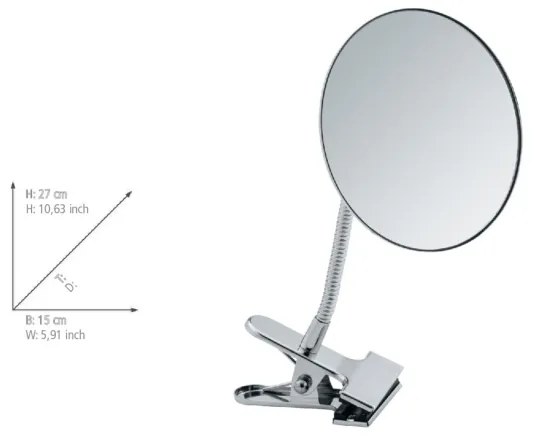 WENKO 22195100 - CLIP kozmetikai tükör 15x27 cm fényes króm