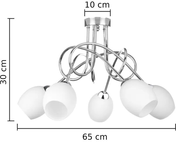 Felületre szerelhető csillár TWIST WHITE 5xE14/40W/230V