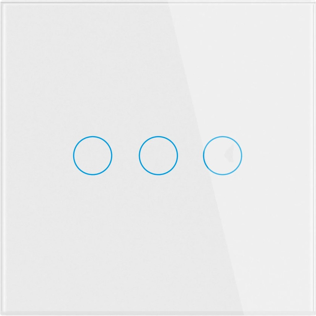 Kapcsoló Fénykapcsoló Üveg Led Érintő Fehér Tripla 3G FI60