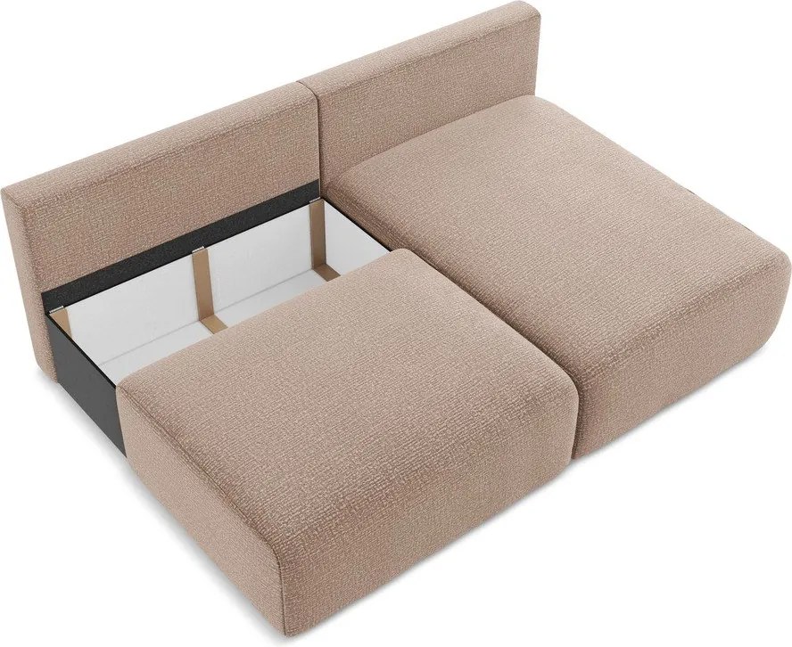 Világosbarna kinyitható-tárolóhelyes sarokkanapé (jobb oldali) Kalena – Makamii