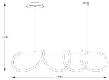 Zuma Line 20006PM-BK - LED Csillár zsinóron BALBO LED/45W/230V 3000/4000/6000K
