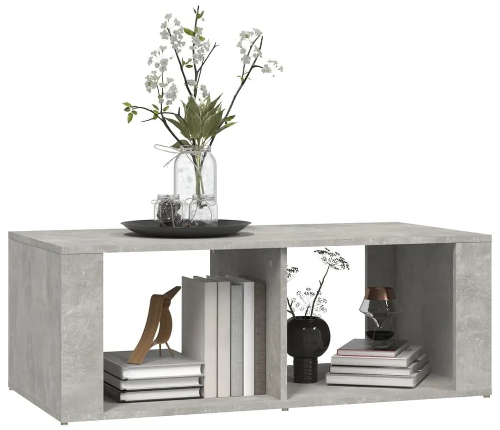 Betonszürke szerelt fa dohányzóasztal 100x50x36 cm