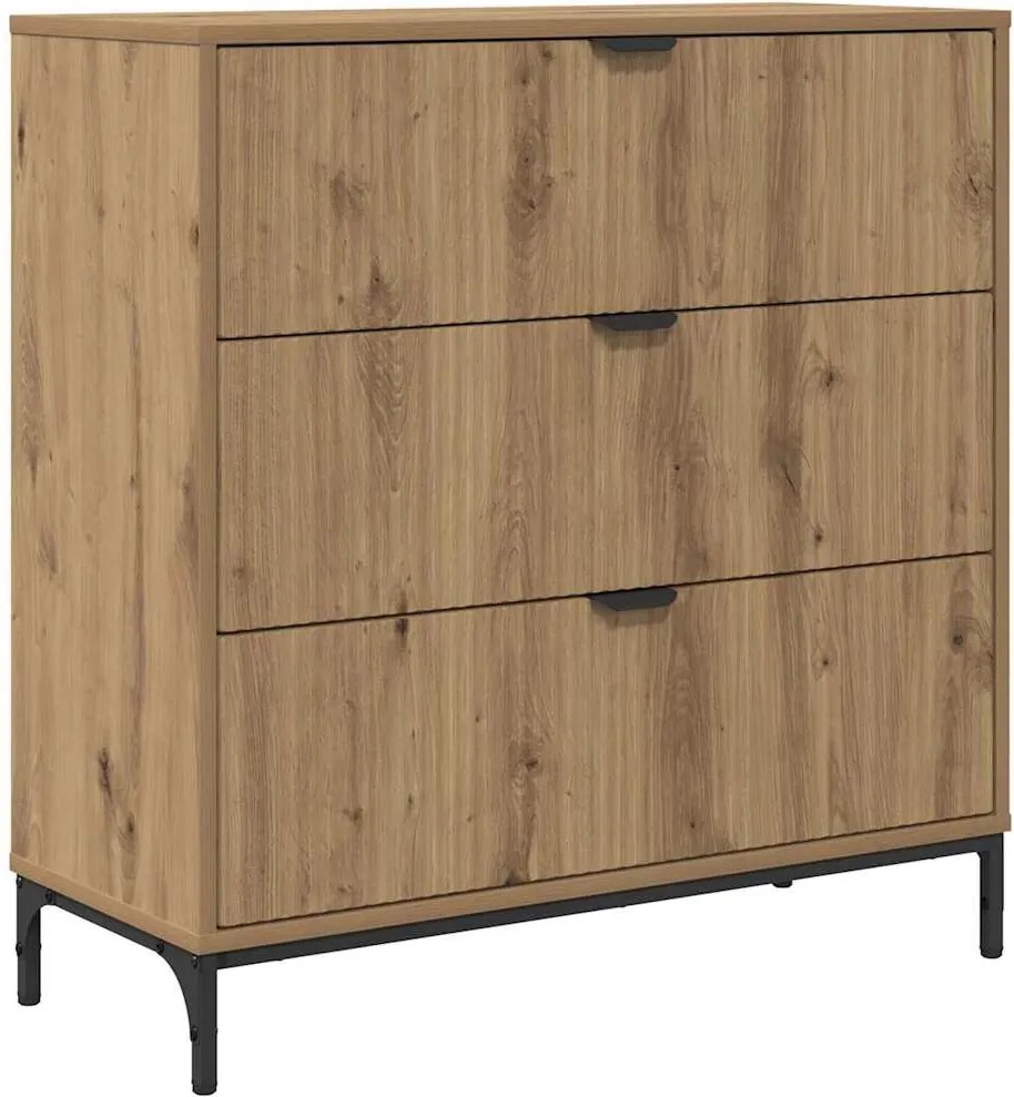 vidaXL Széf fiókkal Artisan tölgy 79,5 x 33 x 82 cm Faanyag