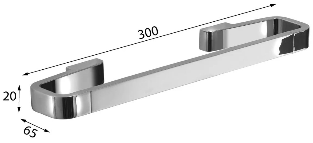 GEDY A8213014 Samoa törölközőtartó 30 x 6,5 cm, fekete