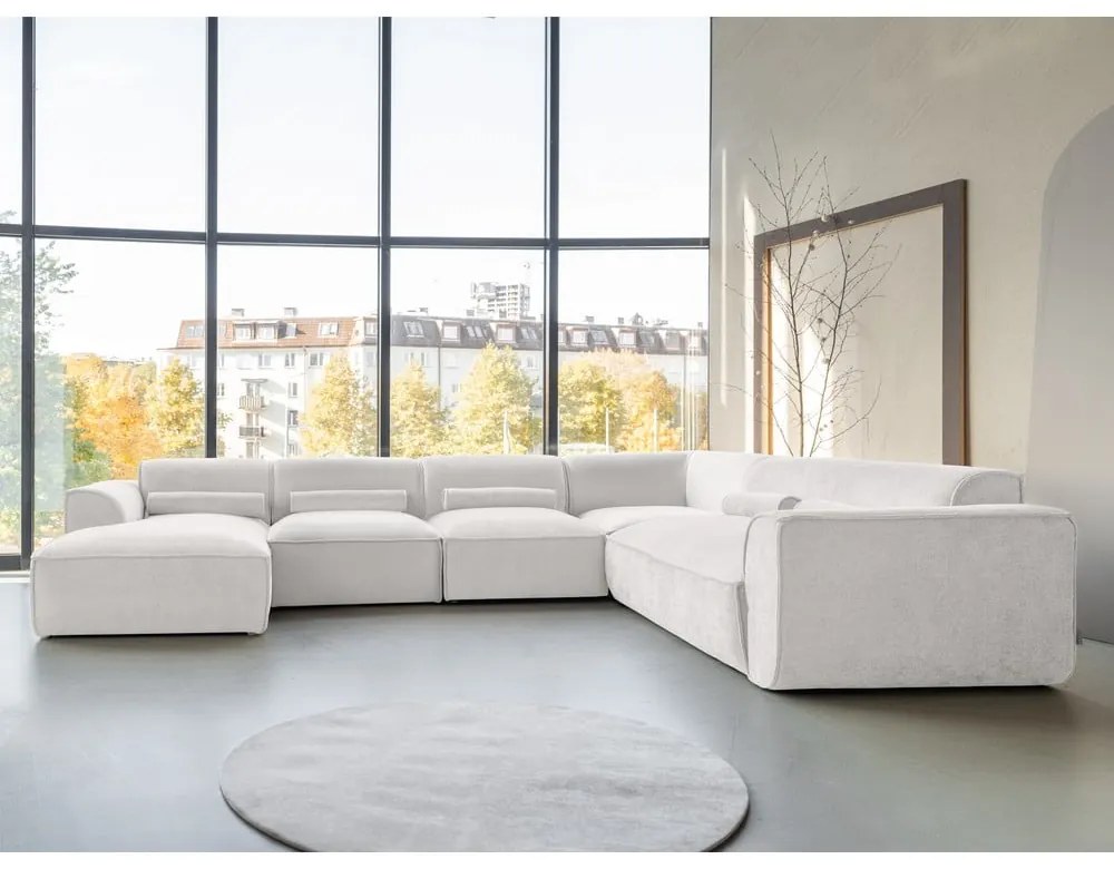 Krémszínű sarokkanapé (jobb oldali) Flex Felix – Miuform