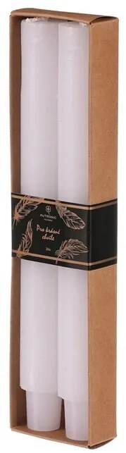 Kúpos gyertya szett, fehér, 2 db, paraffin