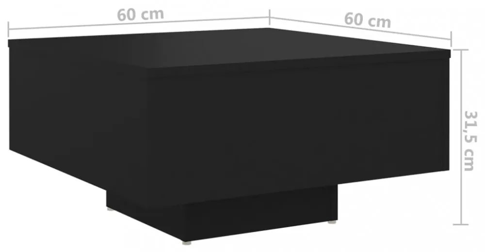 fekete szerelt fa dohányzóasztal 60 x 60 x 31,5 cm