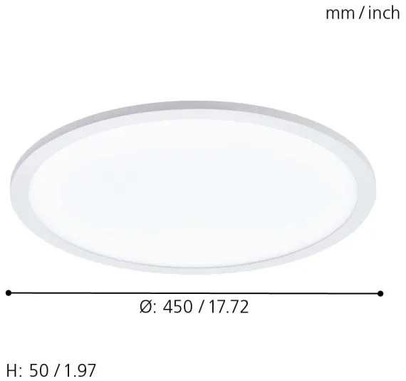Eglo 79469 - LED Dimmelhető mennyezeti lámpa POZZALLO LED/21W/230V + távirányító
