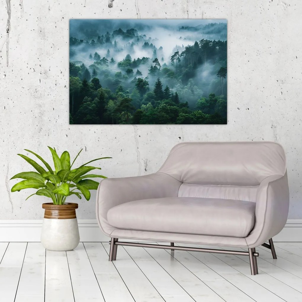 Kép - Erdő ködben (90x60 cm)