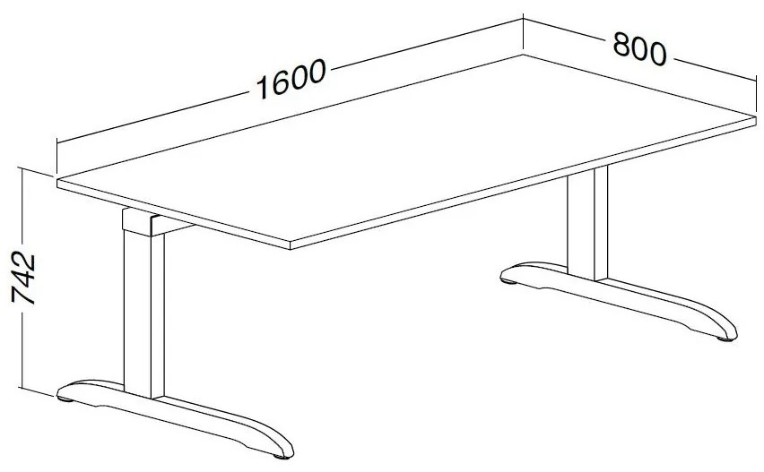 ProOffice C asztal 160 x 80 cm, cseresznye