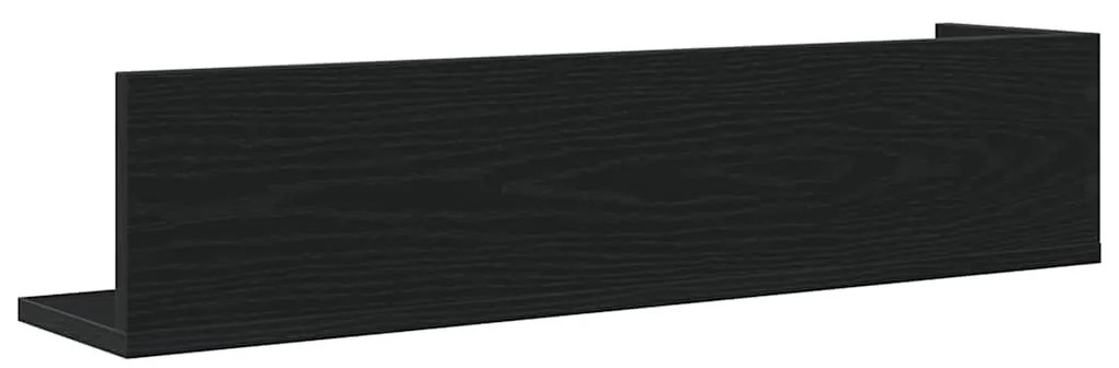 2 db fekete szerelt fa fali polc 75 x 16,5 x 16,5 cm