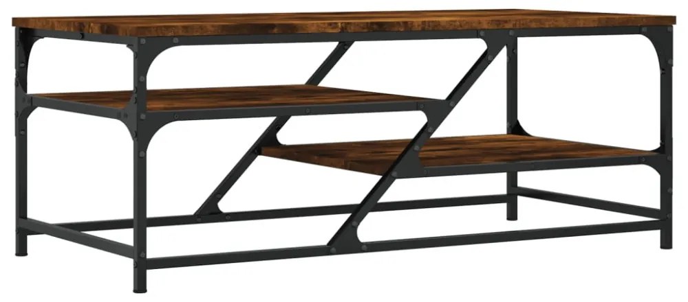 füstös tölgy színű szerelt fa dohányzóasztal 100 x 49 x 40 cm
