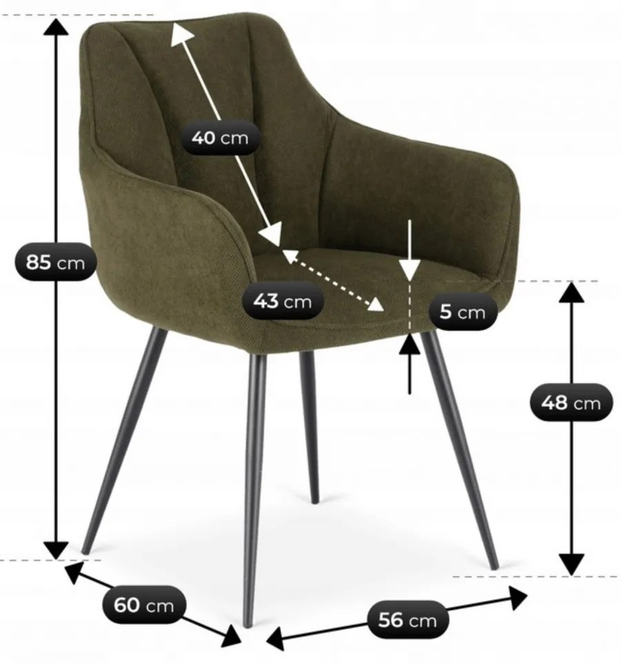 Elegáns Étkezőszék Zöld Színben. NAWARA