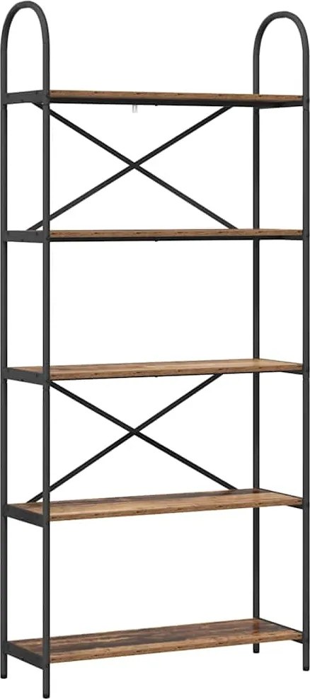 vidaXL Könyvespolc Öreg fa 80 x 30 x 183 cm Faanyag