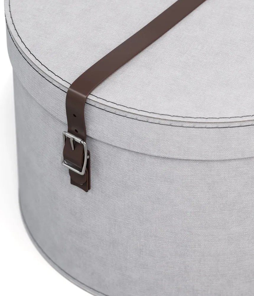 Világosszürke fedeles karton tárolódoboz szett 2 db-os ø 37,5x25,5 cm Rut Canvas Paper Laminate – Bigso