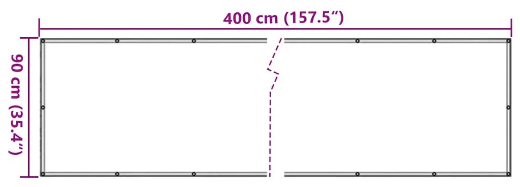 90x400 cm Bézs Oxford szövetű erkély ablak sötétítő