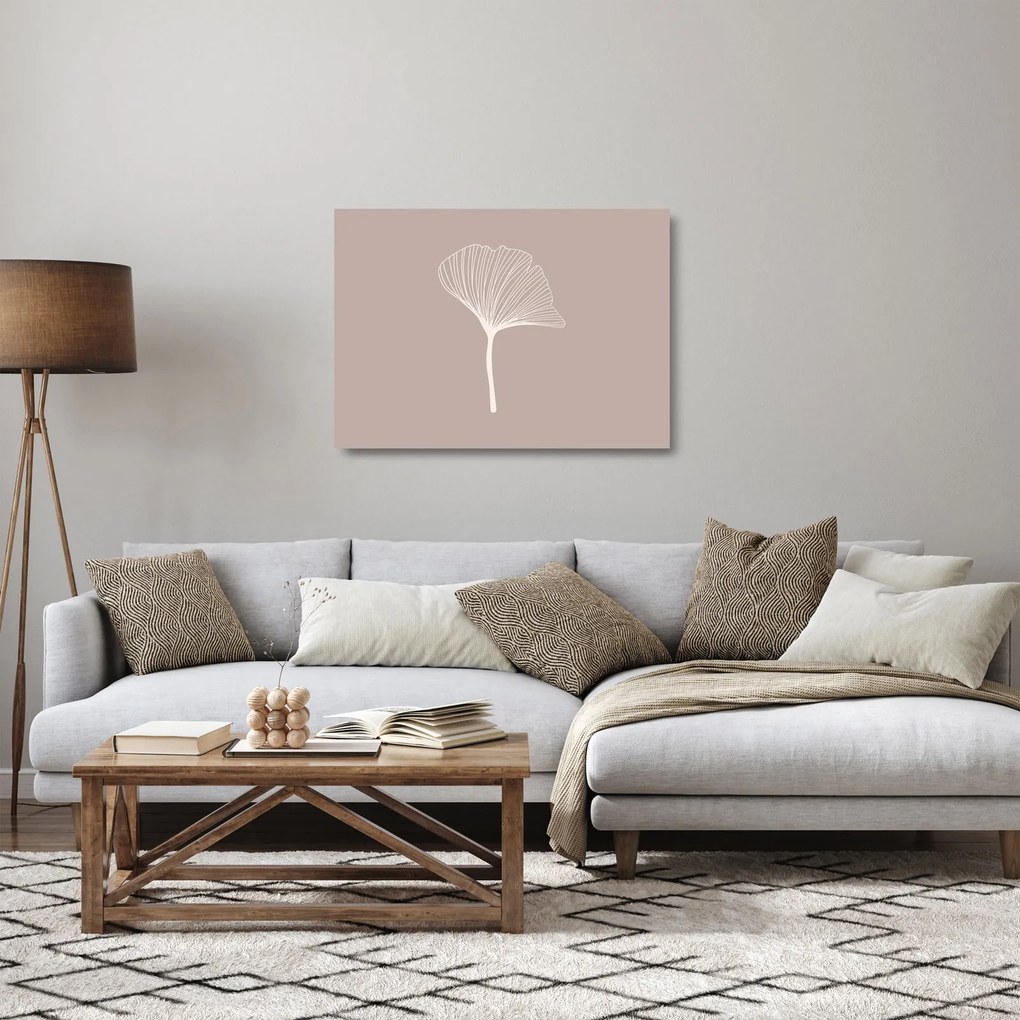 Üveg kép - Bézs színű levelek N⁰5 (70x50 cm)