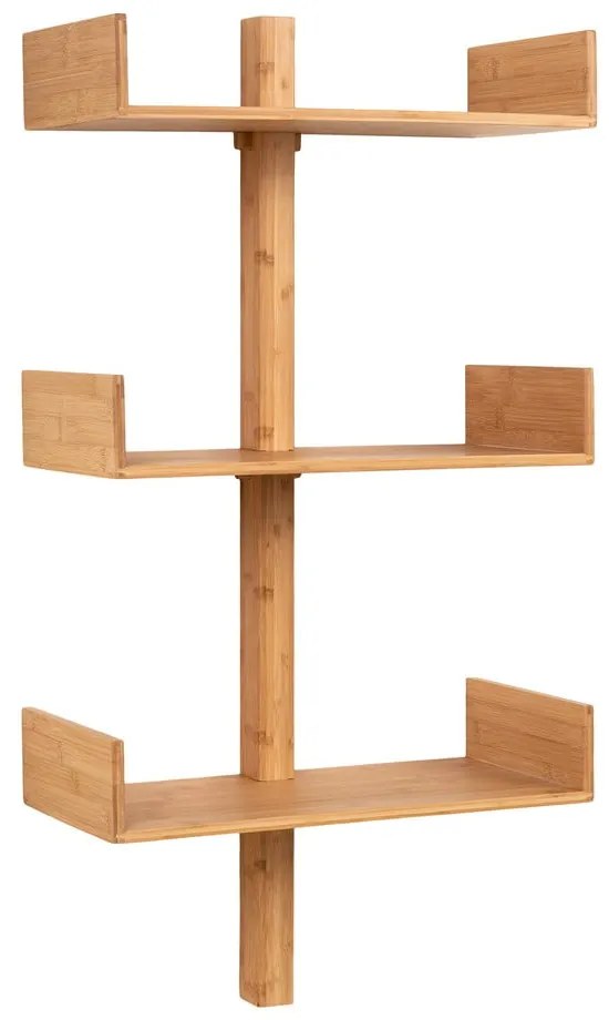Natúr színű többszintes bambusz fali polc 50 cm Villa – House Nordic