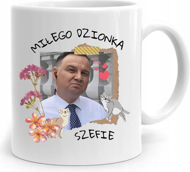 Andrzej Duda Elnök Bögre Szép Napot Nyomtatott Fotóval