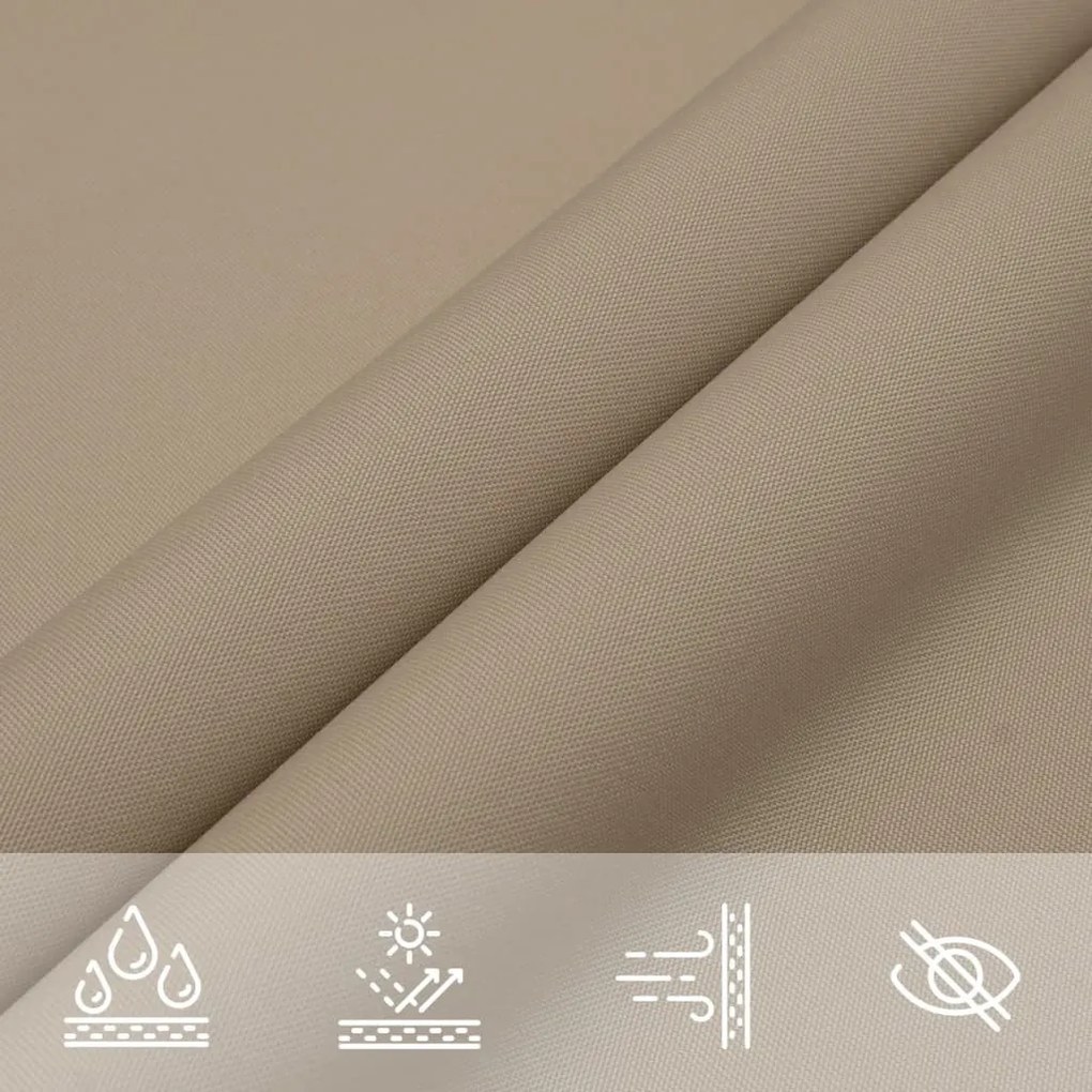 Tópszínű négyzet alakú oxford-szövet napvitorla 5 x 5 m