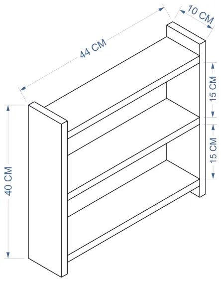 Konyhapolc COSMIC 44x10 cm fehér
