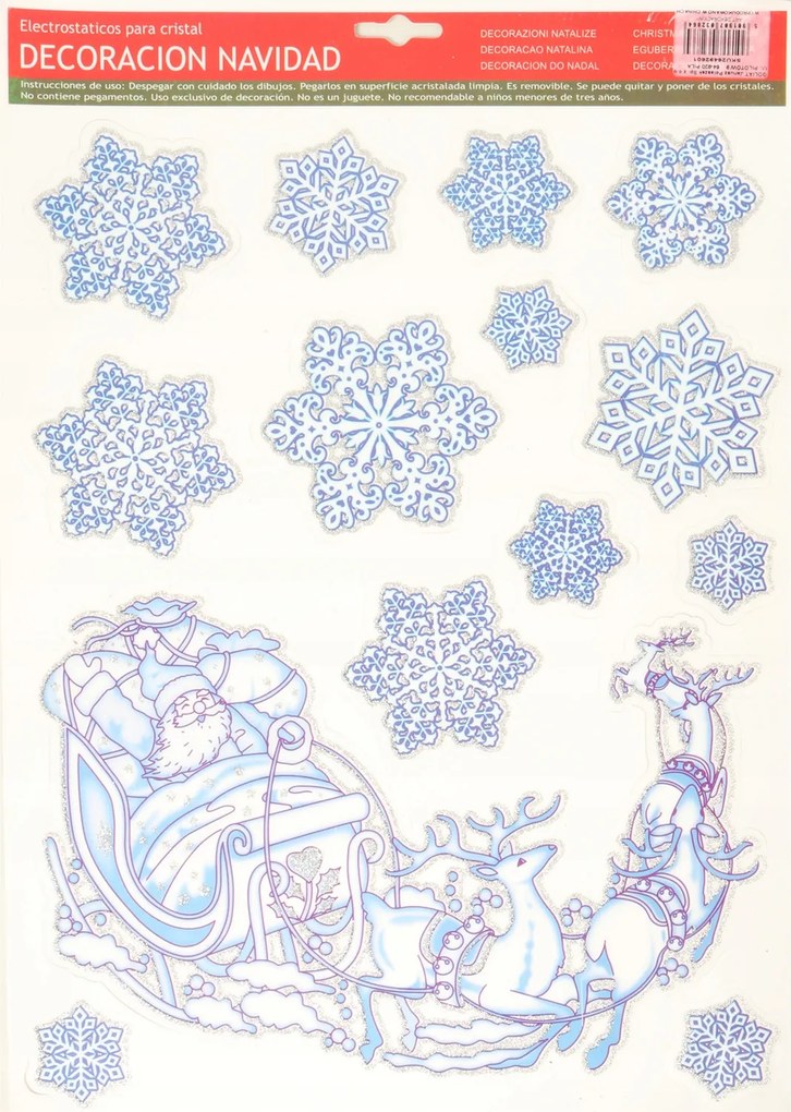 Öntapadós matrica ablakra Hópehely szán