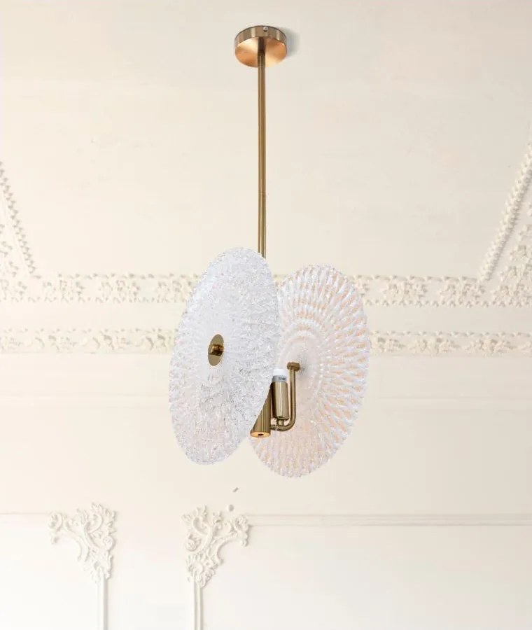 Aranyszínű függőlámpa üveg búrával Glass – Mauro Ferretti