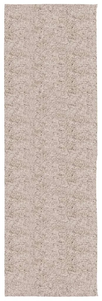 PAMPLONA bézs magas szálú bolyhos modern szőnyeg 80 x 250 cm