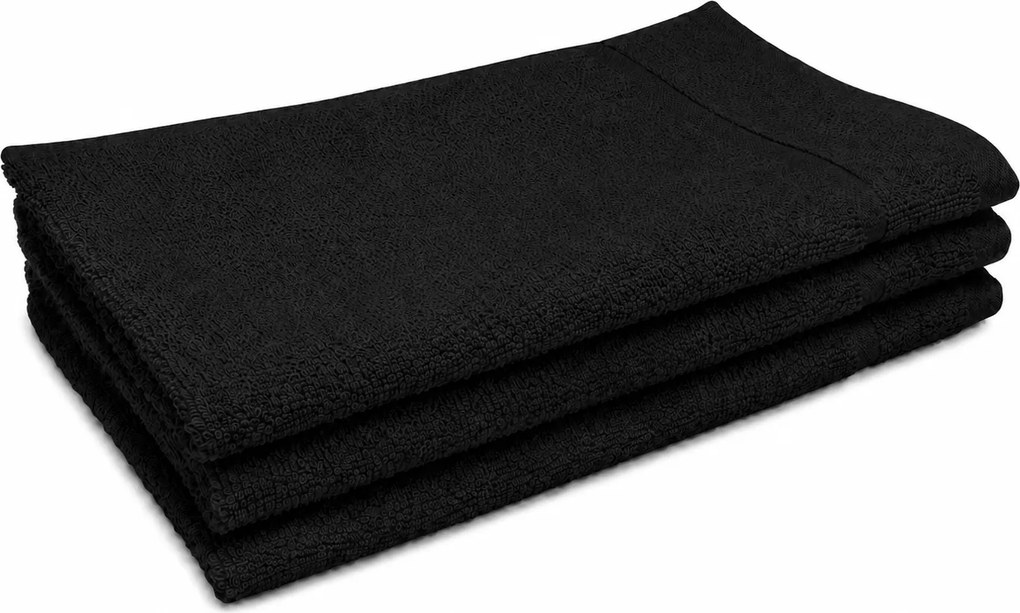 Classic fekete kis törölköző 30x50 cm 100% pamut