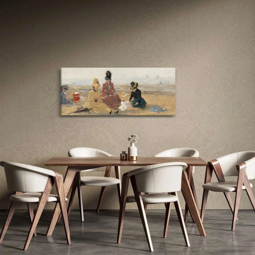 Kép - Eugène Boudin, On the Beach, Trouville, reprodukciók (120x50 cm)
