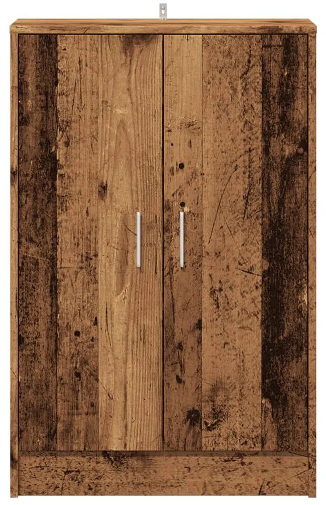 antik fa színű szerelt fa cipősszekrény 60 x 35 x 92 cm