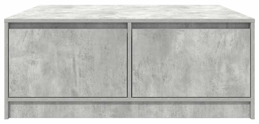 betonszürke dohányzóasztal fiókokkal 100x100x40 cm