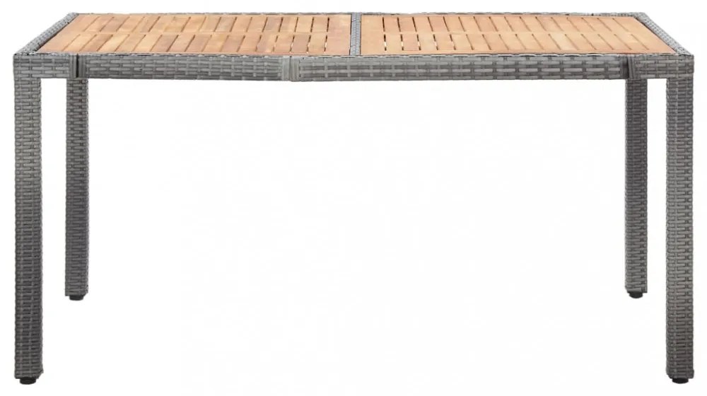 7-részes szürke polyrattan kültéri étkezőgarnitúra párnákkal