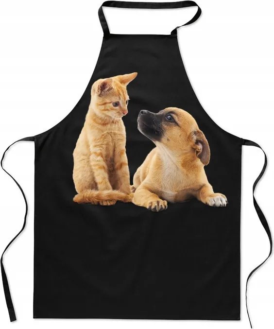 Konyhai Kötény Kutyus És Cica Divatos Nyomott Mintás Aranyos Szakácsnő