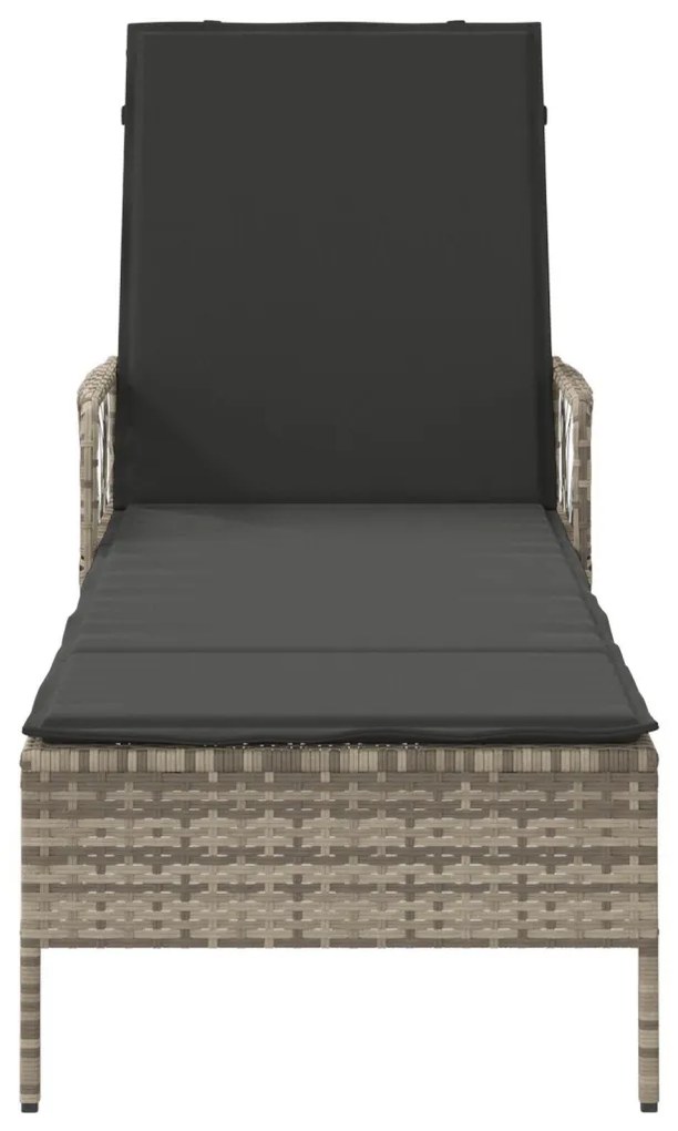 Napágy Világosszürke PE rattan 157 x 55 x 92 cm Összecsukható