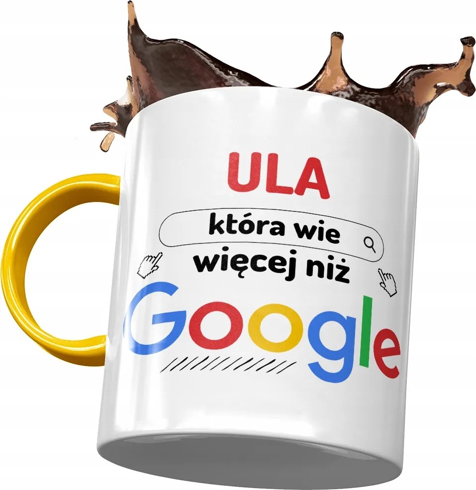 Sárga bögre Ursula Kaptár Barátnő Feleség Nyomtatott Fotóval