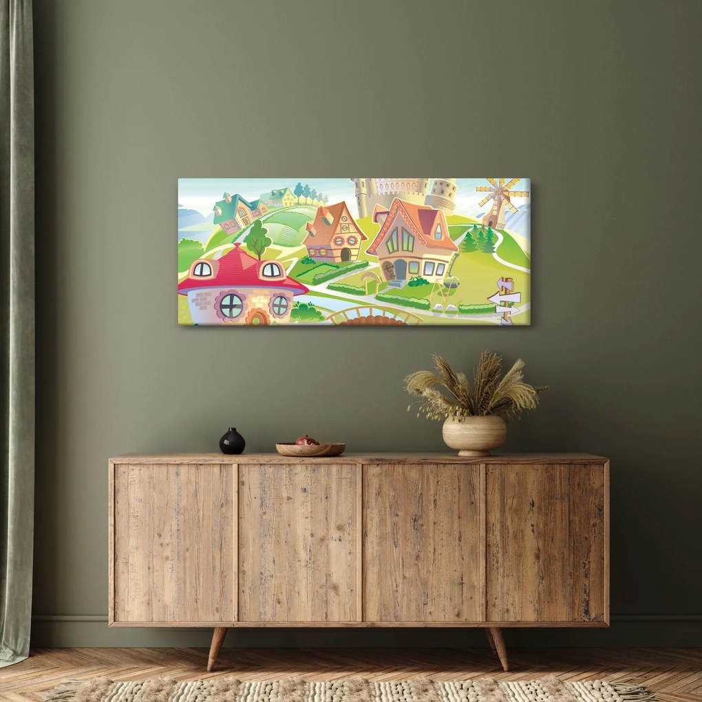 Kép - színes város (120x50 cm)