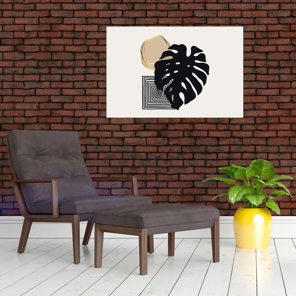 Kép - Absztrakció trópusi levelekkel N⁰2 (90x60 cm)