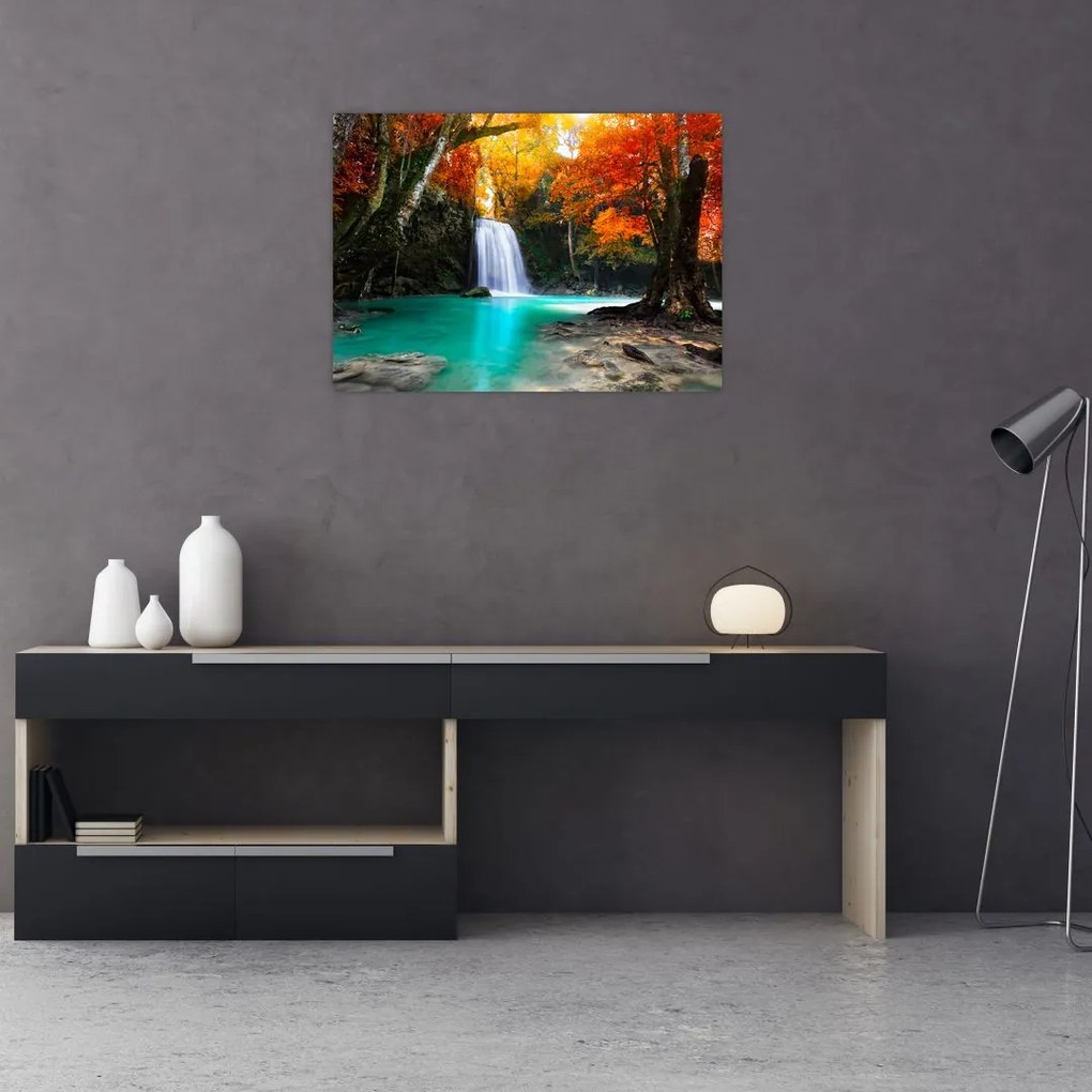 Kép - Smaragd lagúna (üvegen) (70x50 cm)