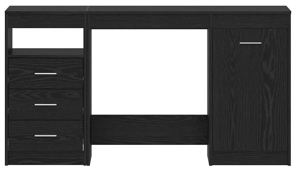 Asztal fiókkal polcokkal Musta tammi 140 x 50 x 76 cm Faanyag