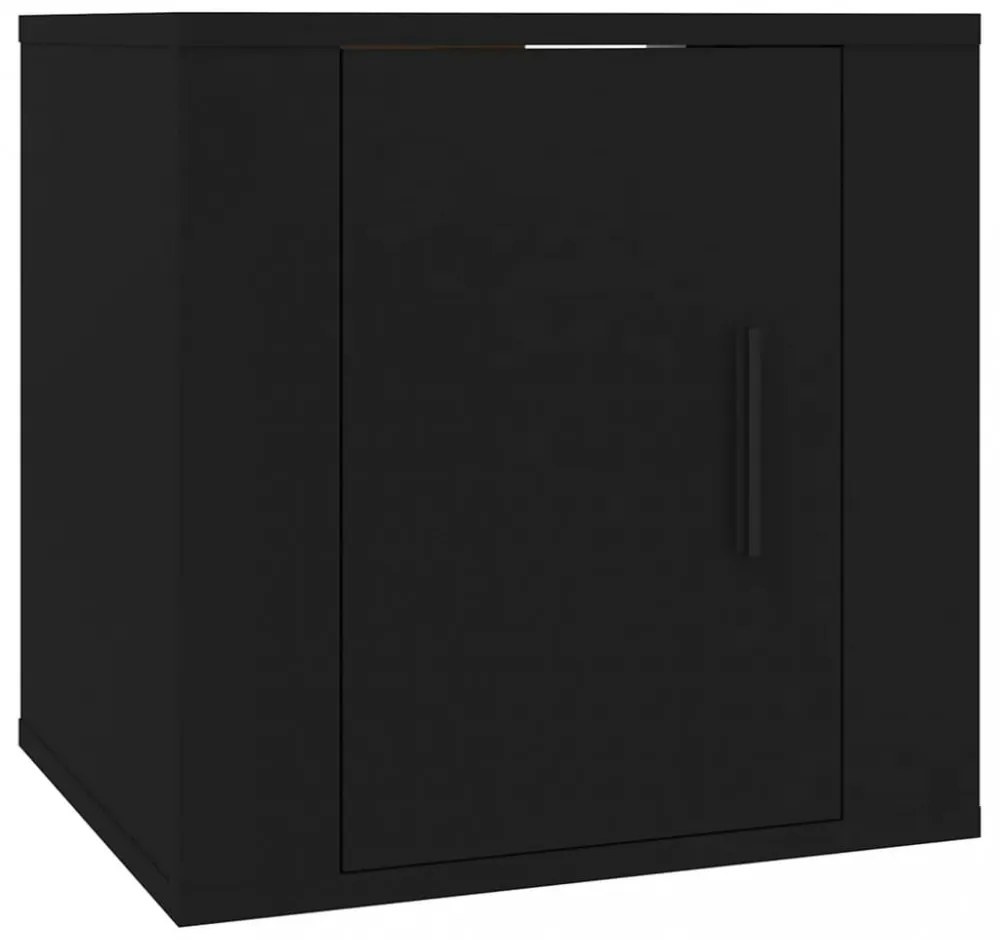 2 db fekete falra szerelhető TV-szekrény 40 x 34,5 x 40 cm
