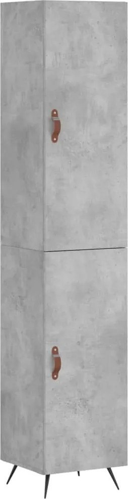 vidaXL betonszürke szerelt fa magasszekrény 34,5x34x180 cm