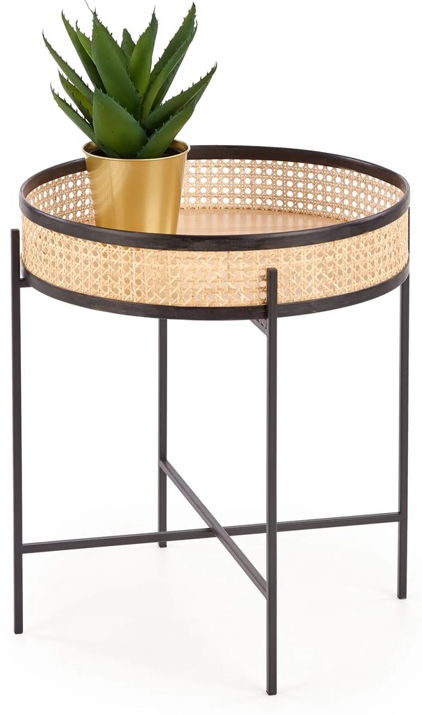 Rattan dohányzóasztal LANIPA 50x55 cm